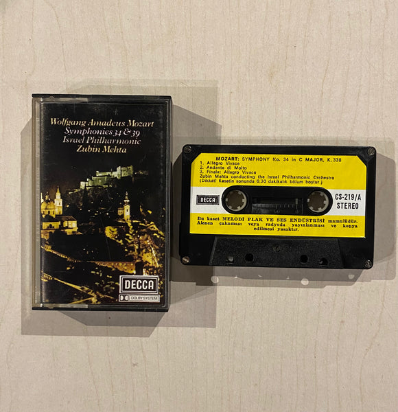 Wolfgang Amadeus Mozart, Zubin Mehta / Symphonies 34 & 39, Kaset