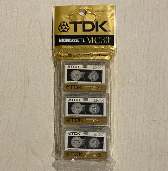 TDK MC-30 Microcasette, 3 x Boş Mikro Kaset