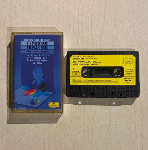 Wolfgang Amadeus Mozart, Lear, Peters, Wunderlich, Fischer-Dieskau, Crass, Berliner Philharmoniker, Karl Böhm – Die Zauberflöte = The Magic Flute (Szenen Und Arien = Highlights), Kaset