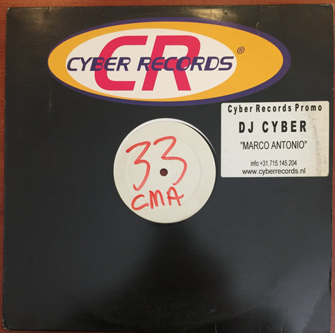 DJ Cyber / Marco Antonio, White Label Promo Single Sided 12" Single