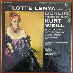 Lotte Lenya / Lotte Lenya Sings Berlin Theatre Songs By Kurt Weill, LP
