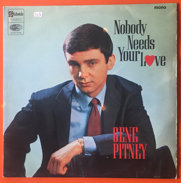 Gene Pitney ‎/ Nobody Needs Your Love, LP