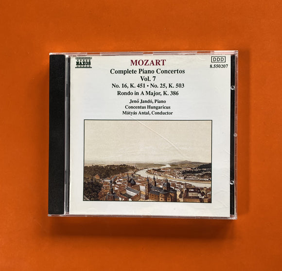 Mozart, Jenö Jandó, Concentus Hungaricus, Mátyás Antal / Complete Piano Concertos, Vol. 7, No. 16, K. 451 • No. 25, K. 504 • Rondo In A Major, K. 386, CD Naxos 550207