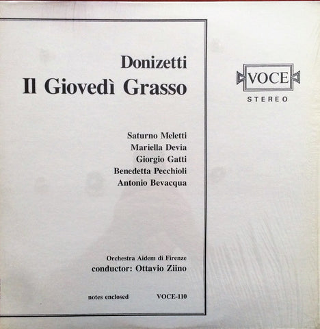 Gaetano Donizetti / Il Giovedi Grasso, LP