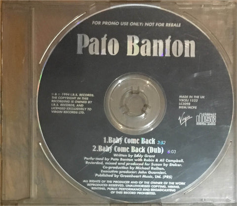 Pato Banton / Baby Come Back, Promo CD Single